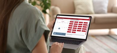 Lady scheduling her appointment online