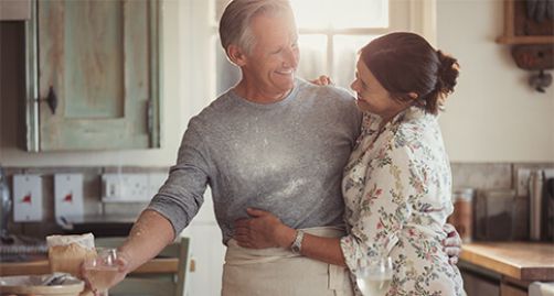 Couple cooking in the kitchen