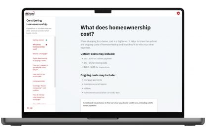Laptop with homeownership course