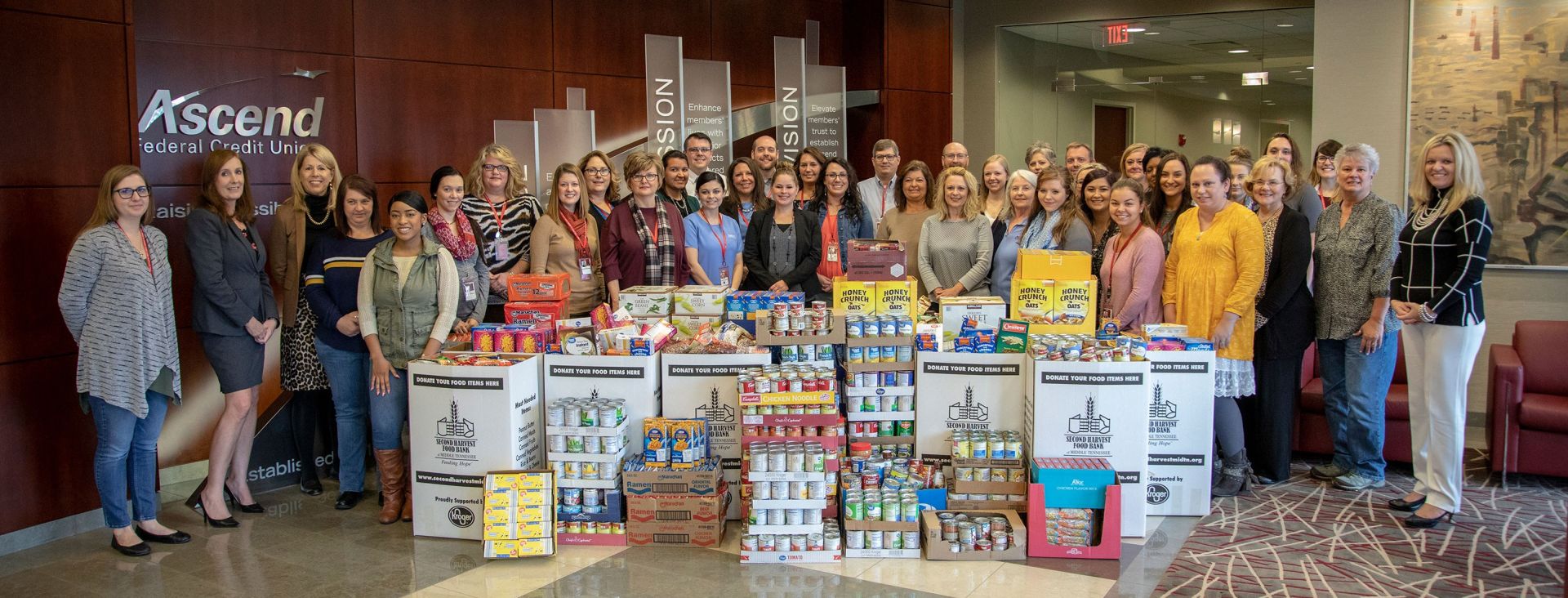 Ascend employees donating food