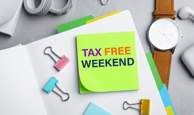 Tax free weekend sticky note