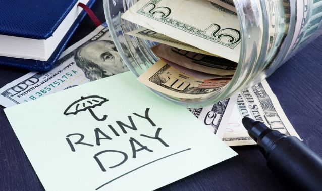 A rainy day fund jar.