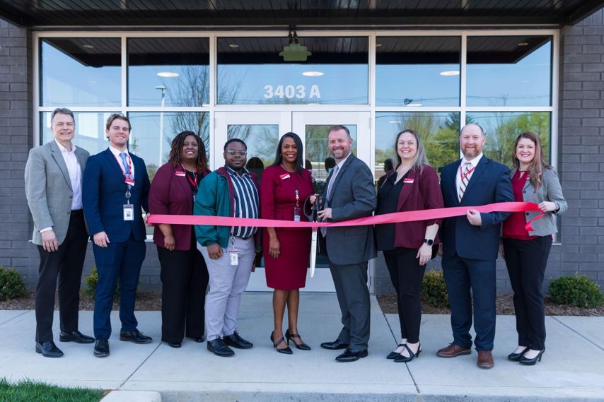 Ascend leadership pose outside of the newly opened Savannah Ridge branch