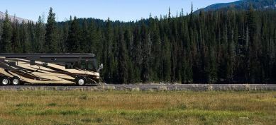 Motorhome exploring the country