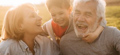 Grandparents with their grandchild