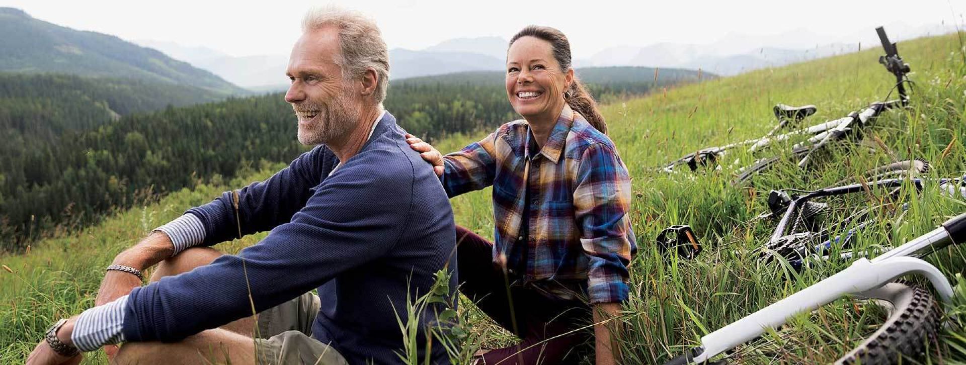 Retired couple enjoying the view